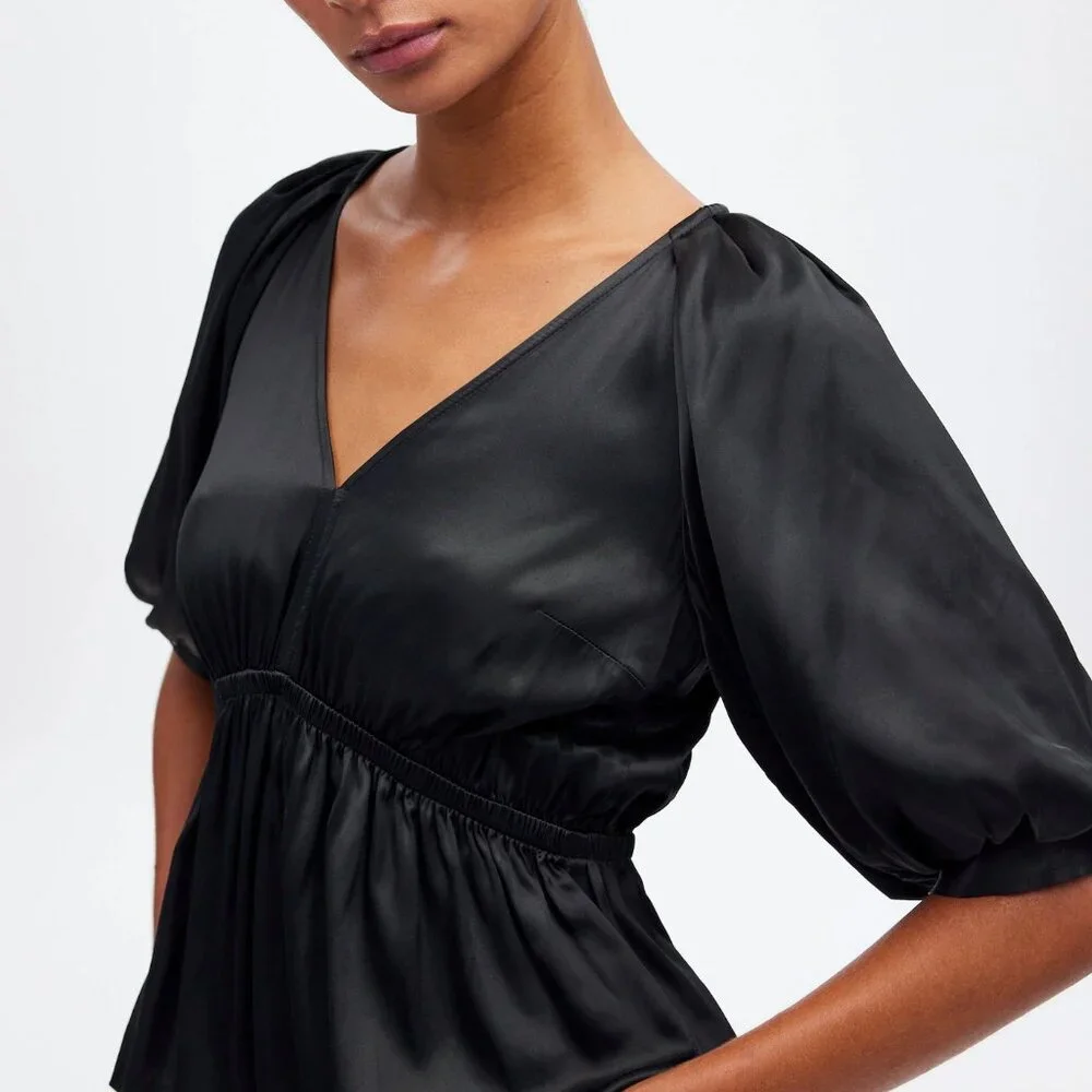 [NWT] Madewell Black Satin Top